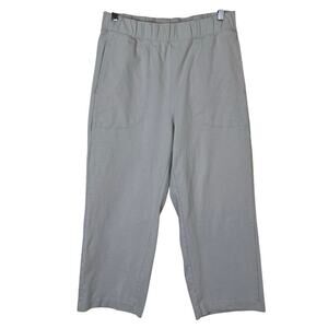 The Group Babaton Sz L Cropped Jogger Pants Straight Leg Relaxed Tan Cream